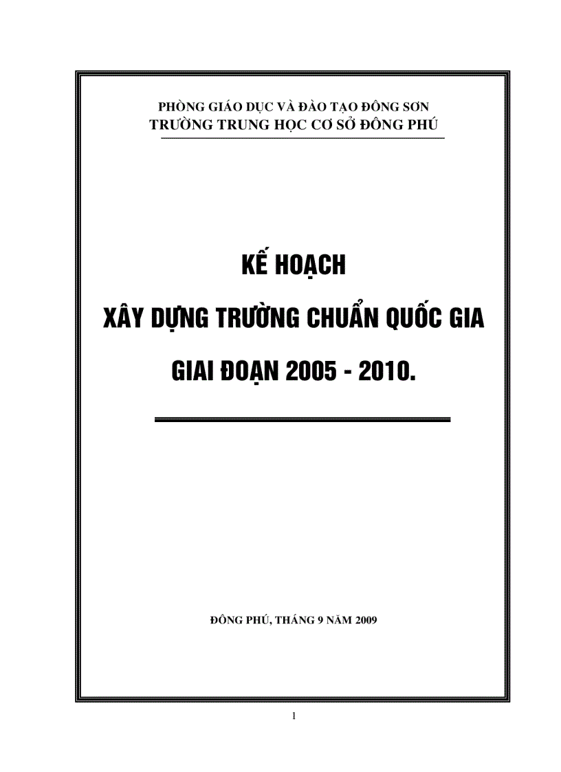 Kế hoạch xd cqg trường thcs đông phú giai đoạn 2005 2010