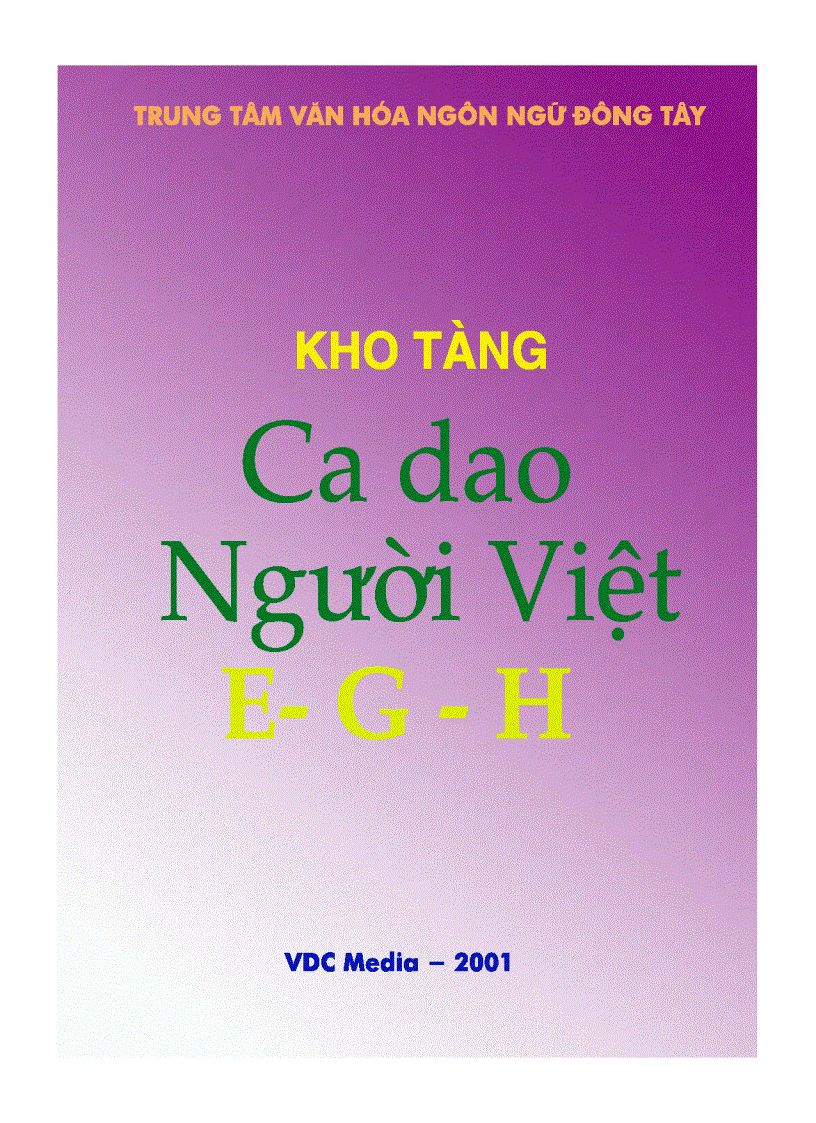 Kho tang Ca Dao Viet Nam