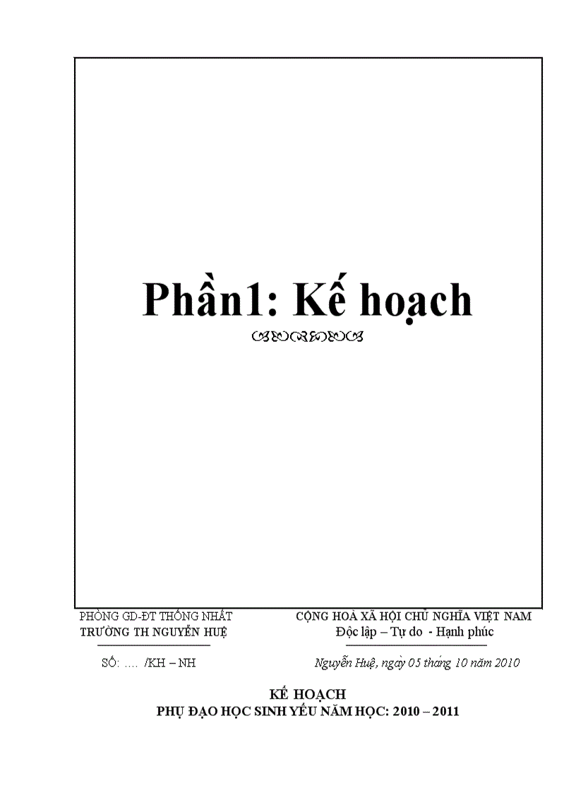 Ke hoach phục đạo hs yếu