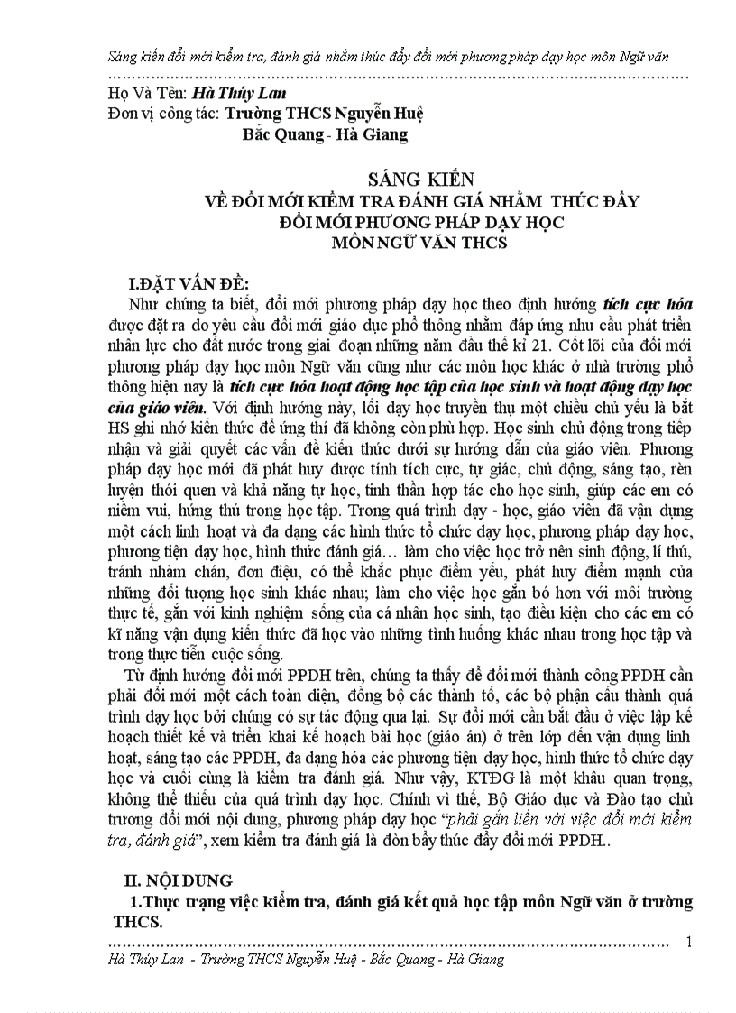 Một đổi mới trong năm học 09 10 hot