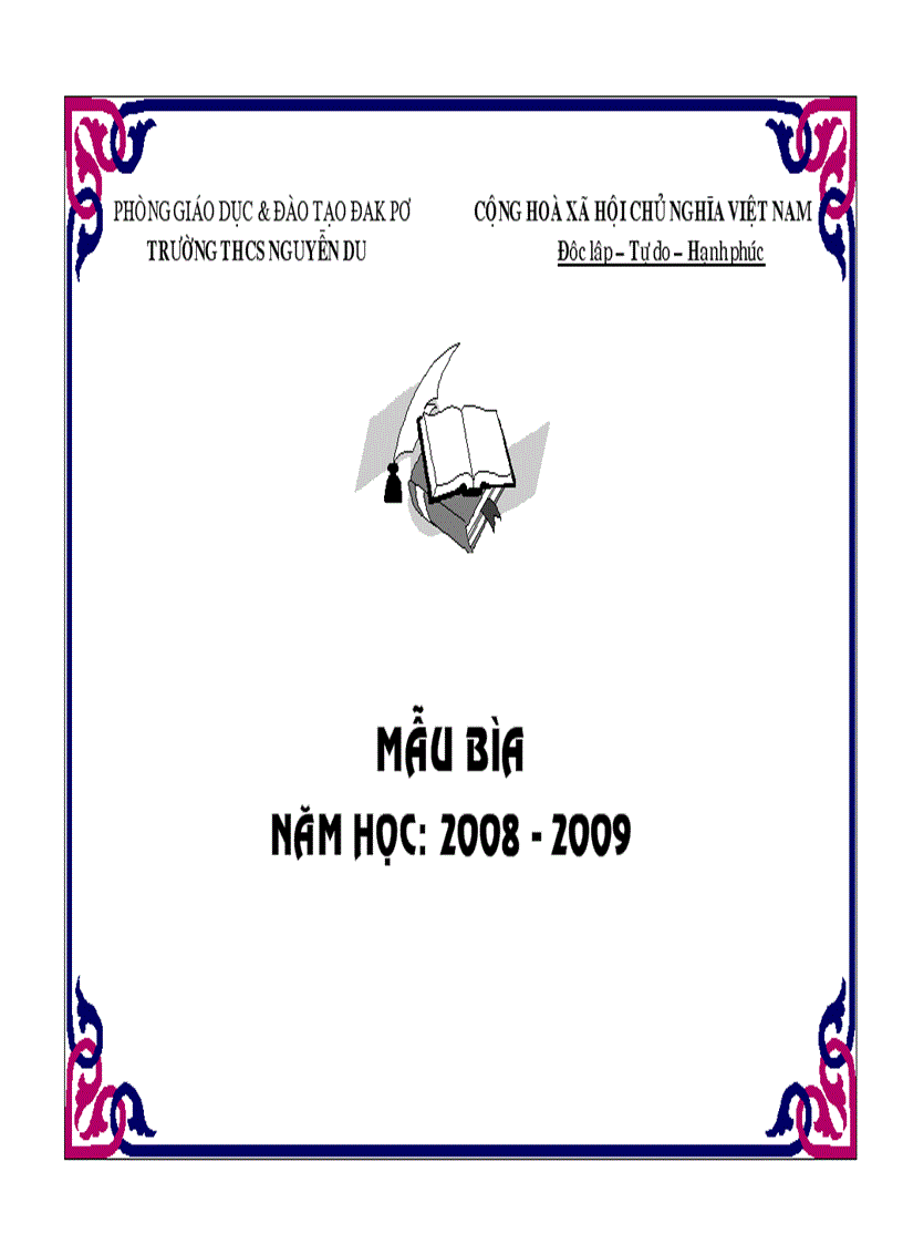 Mẫu bìa ngang