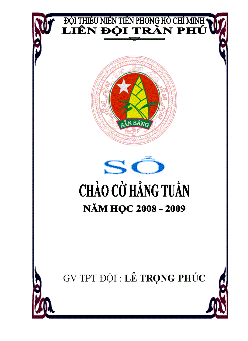 Mẫu sổ chào cờ