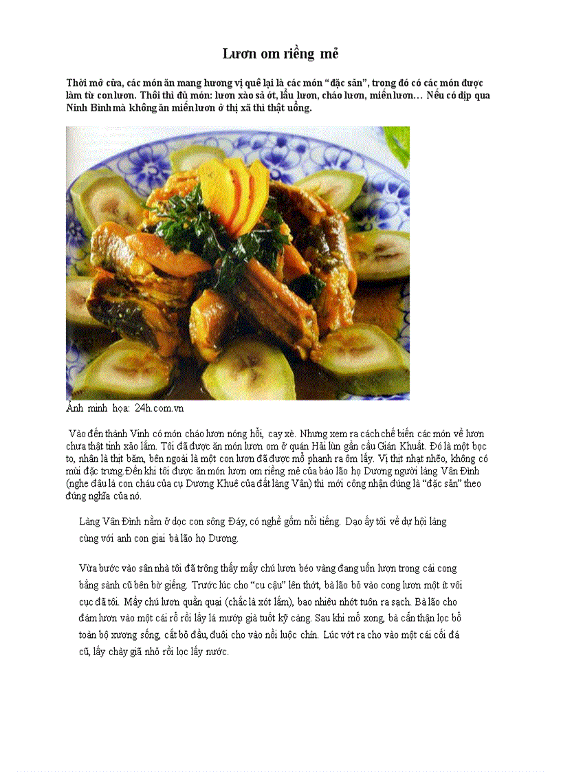 Lươn om riềng mẻ