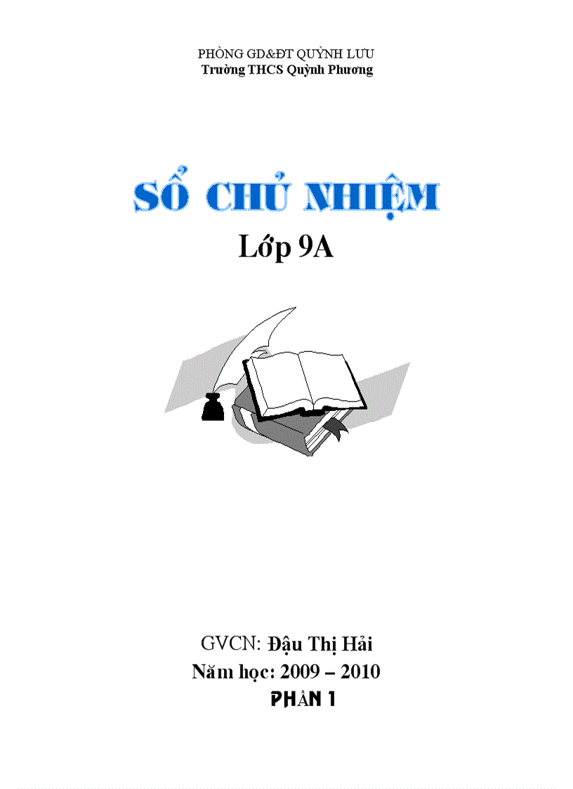 Mẫu sổ chủ nhiệm THCS hay lắm