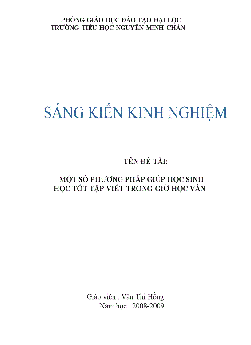 Một số phương pháp giúp học sinh học tốt tập viết trong giờ học vần