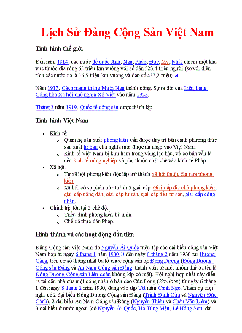 Lịch Sử Đảng Cộng Sản Việt Nam