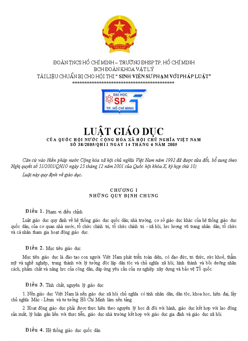 Luat giáo dục 2005