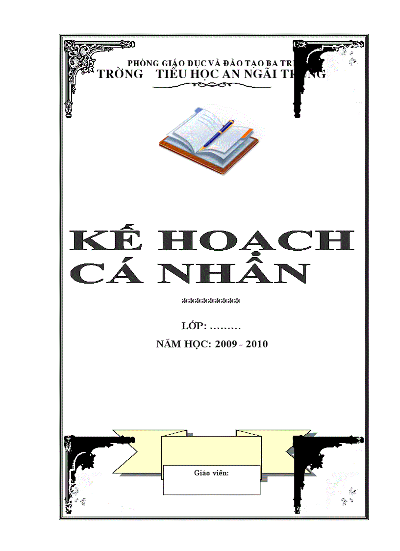 Mẫu bìa giáo án và các loại sổ