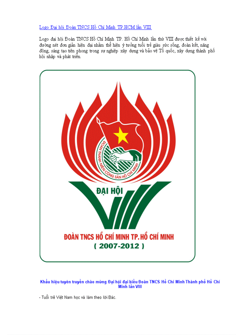 Logo đh đoàn tncs hcm lần thứ viii
