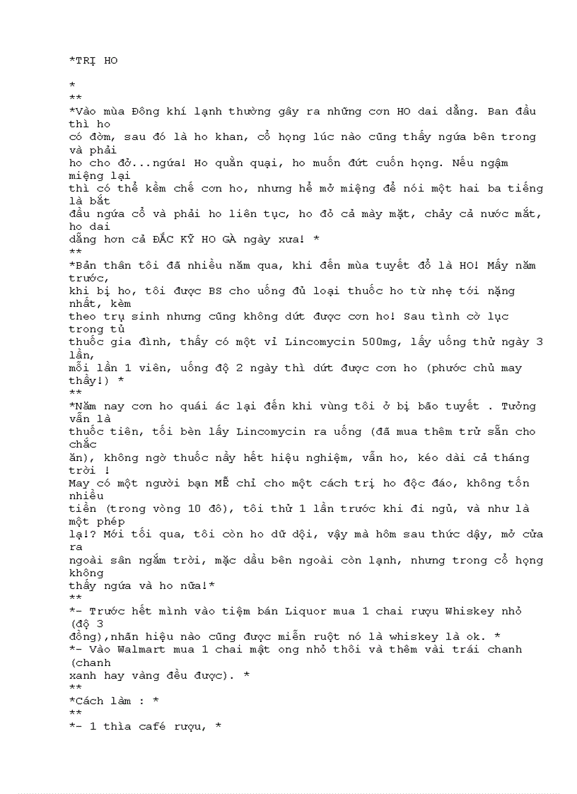 Liệu pháp trị ho