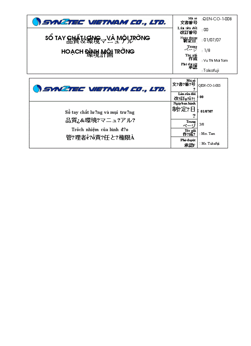 QEN CO 1 008 Hoach dinh moi truong Enviromental Planning M