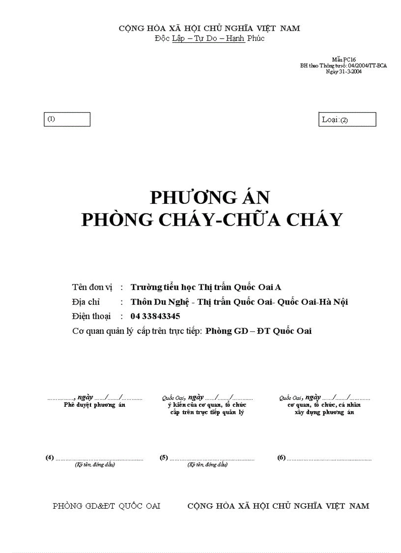 Phương án PCCC