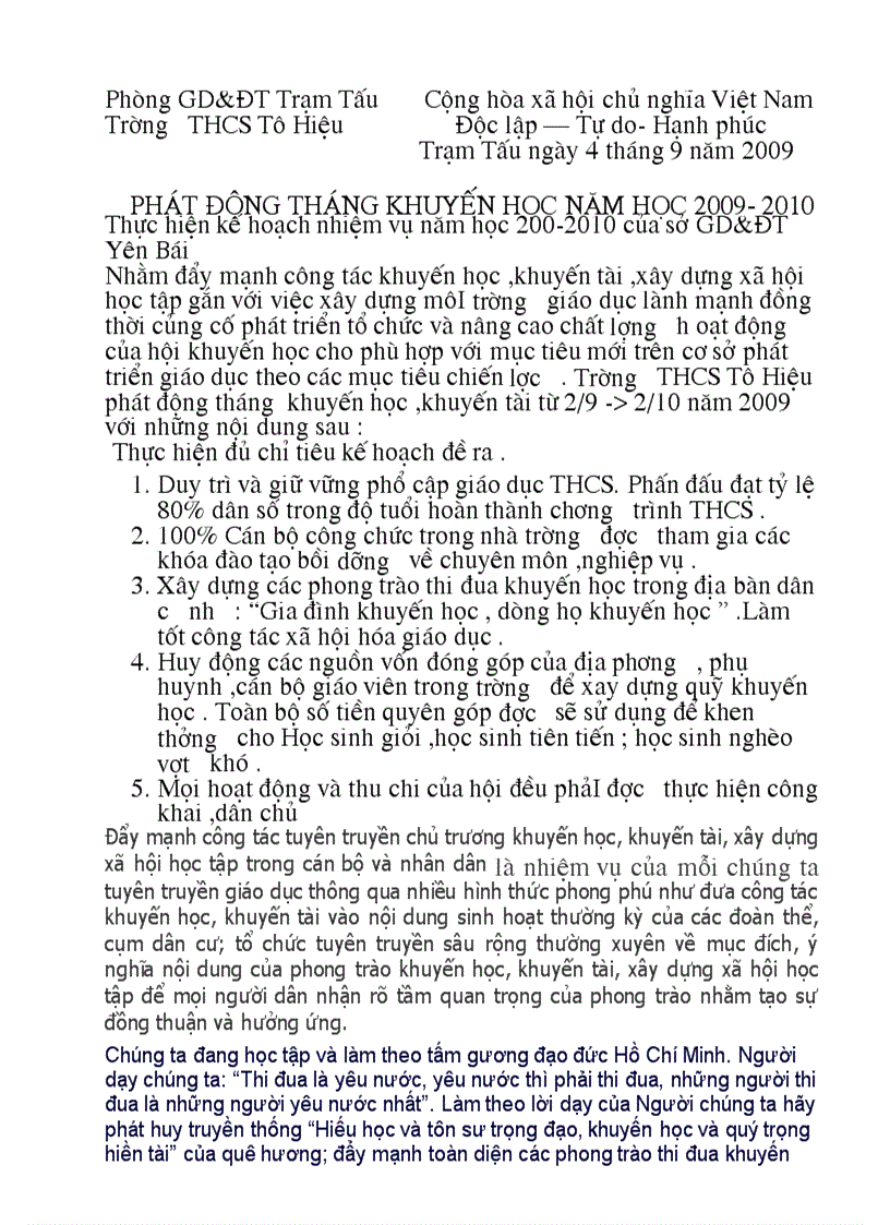 Phat động thángkhuyến học