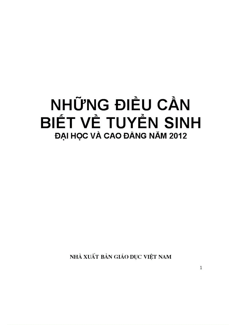 Những Điều Cần Biết Về Tuyển Sinh ĐH CĐ Năm 2012 1