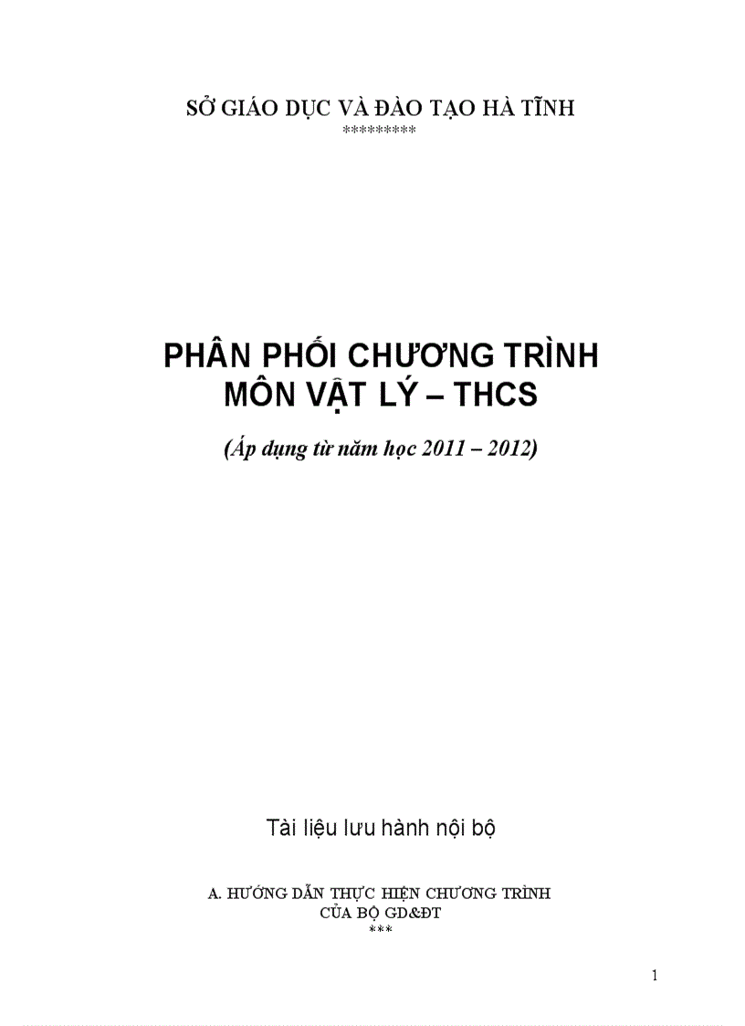 PPCT môn Vật Lý theo hướn giảm tải