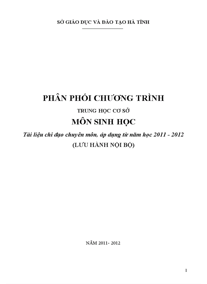 PPCT môn Sinh học theo hướng giảm tải