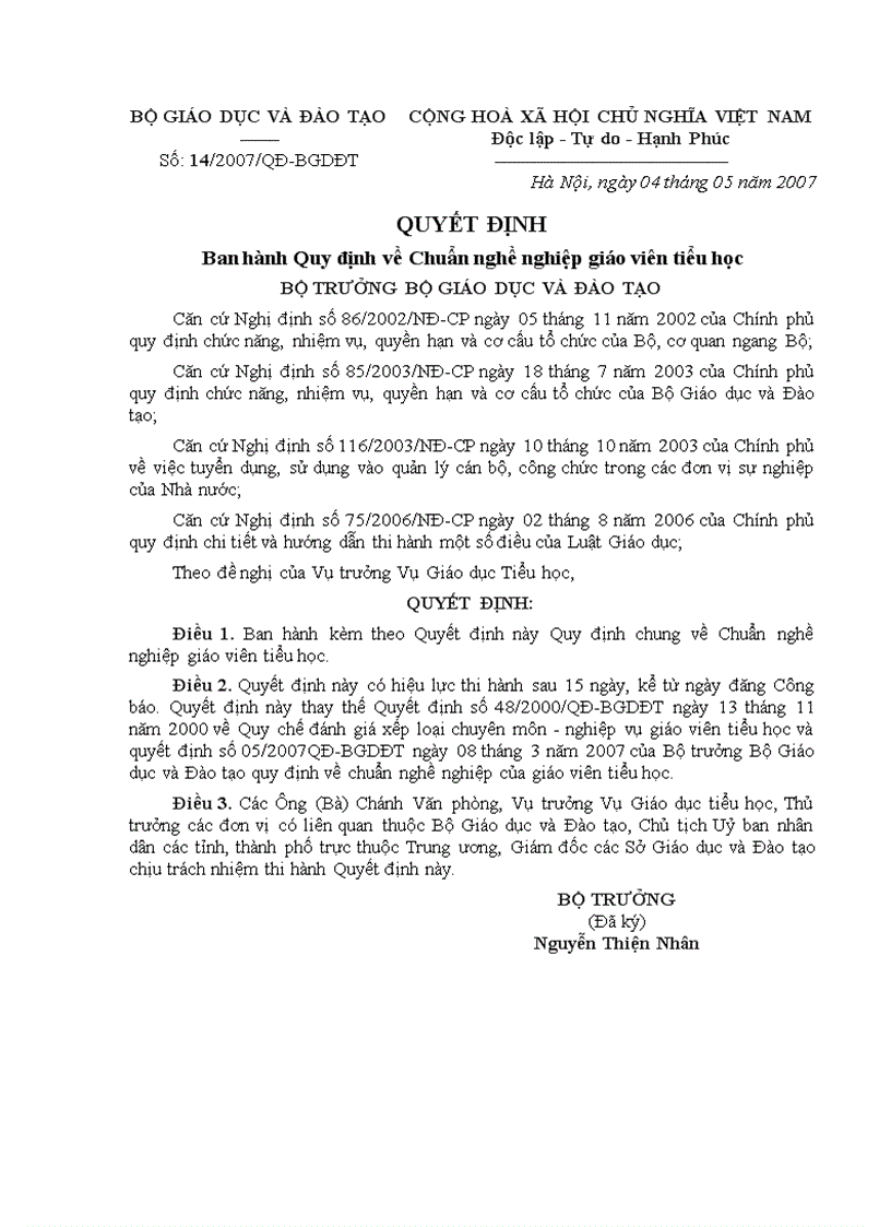 Qđ14cua bgd đt ve chua nghe nghiep gv gv