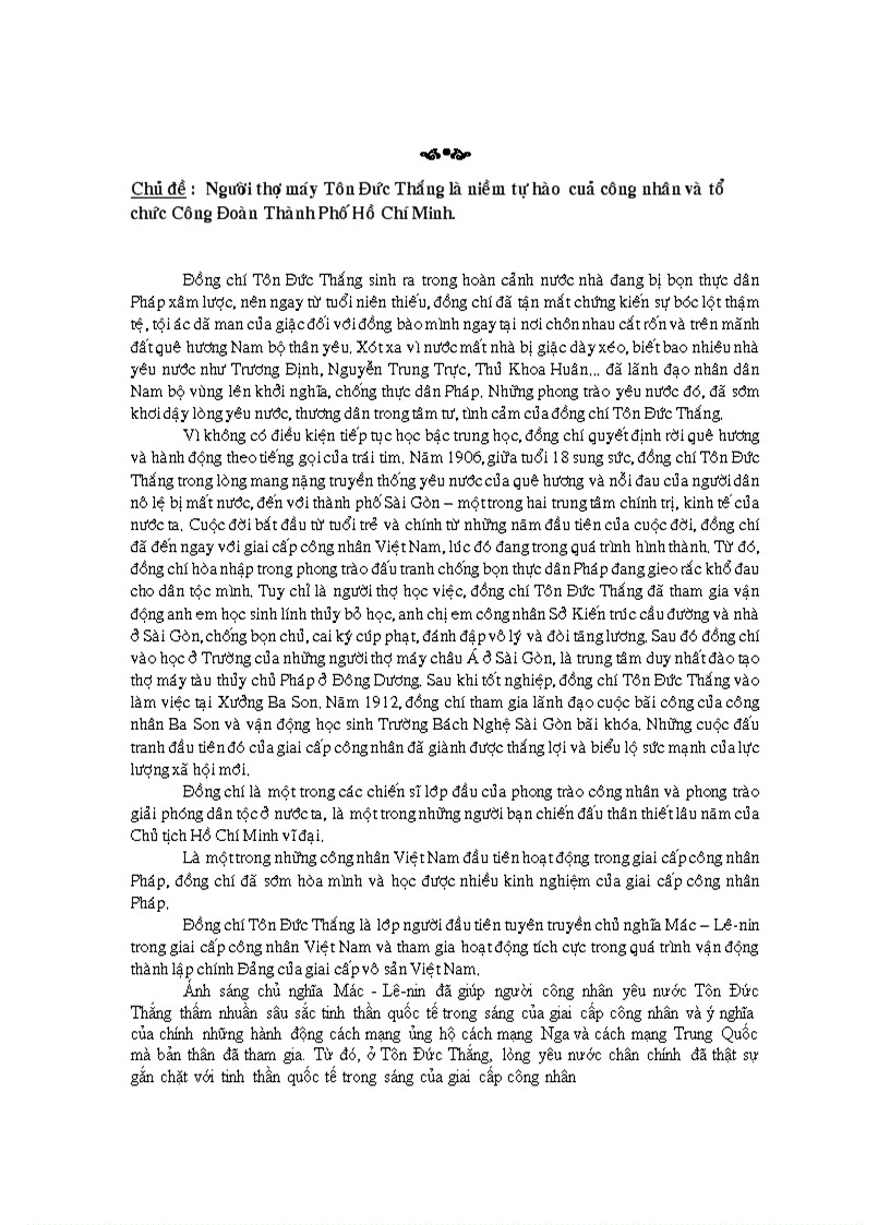 Niềm tự hào của giai cấp công nhân