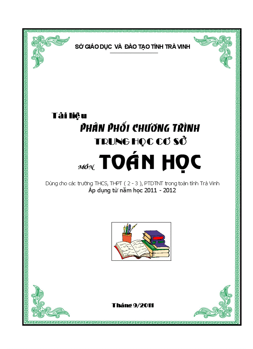 PPCT toán THCS giảm tải tỉnh Trà Vinh