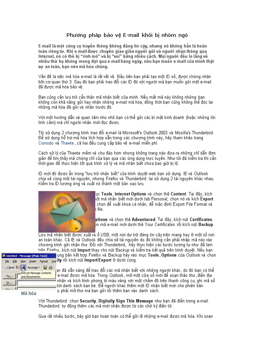 Phương pháp bảo vệ Email khỏi bị nhòm ngó