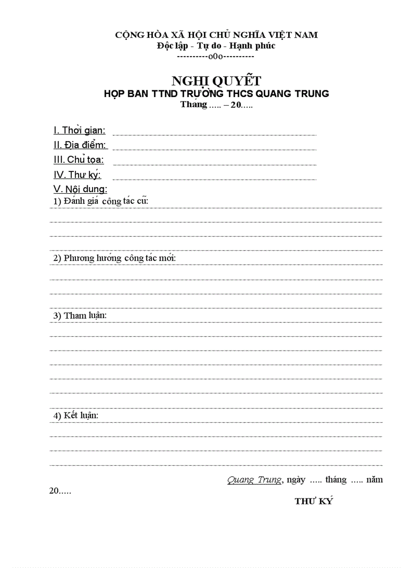 Nghi quyet hop Ban TTND THCS