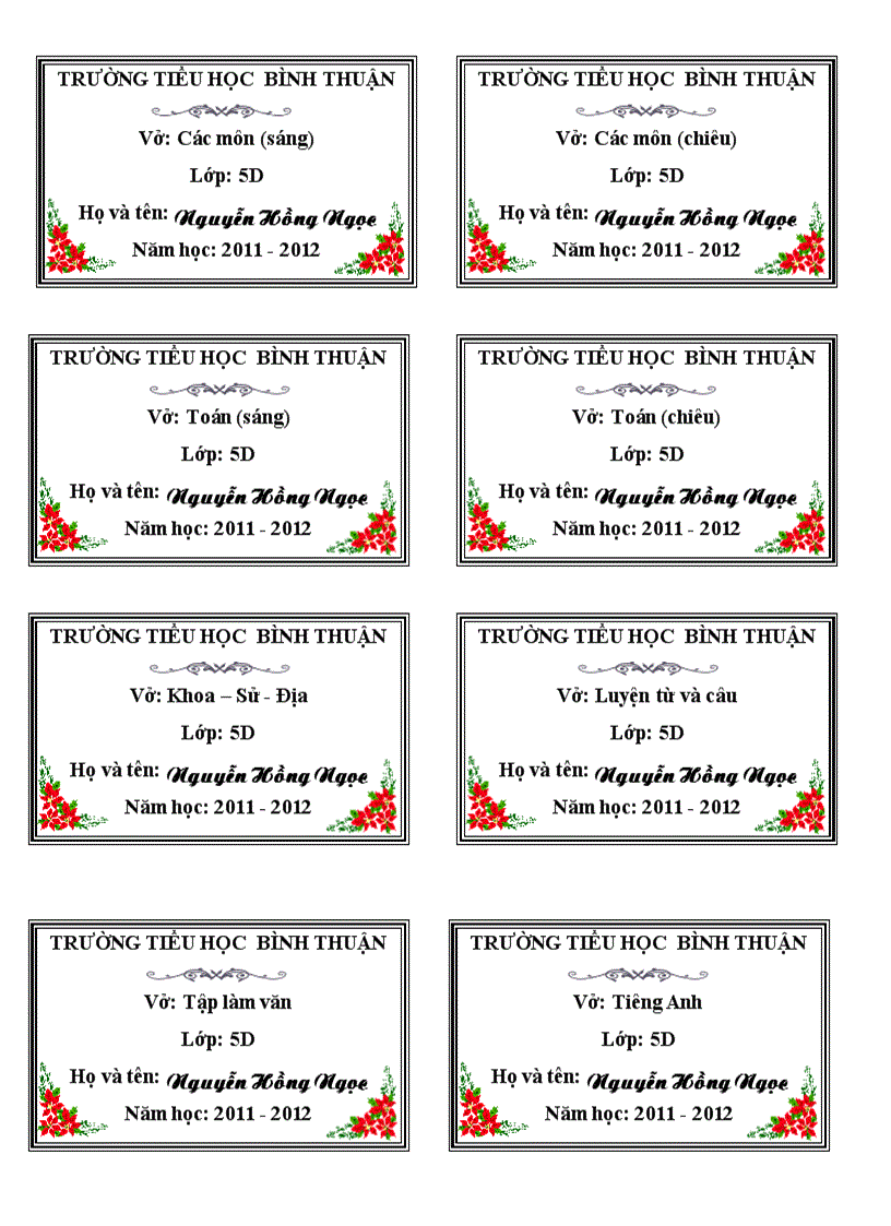 Nhãn vở cực đẹp 1