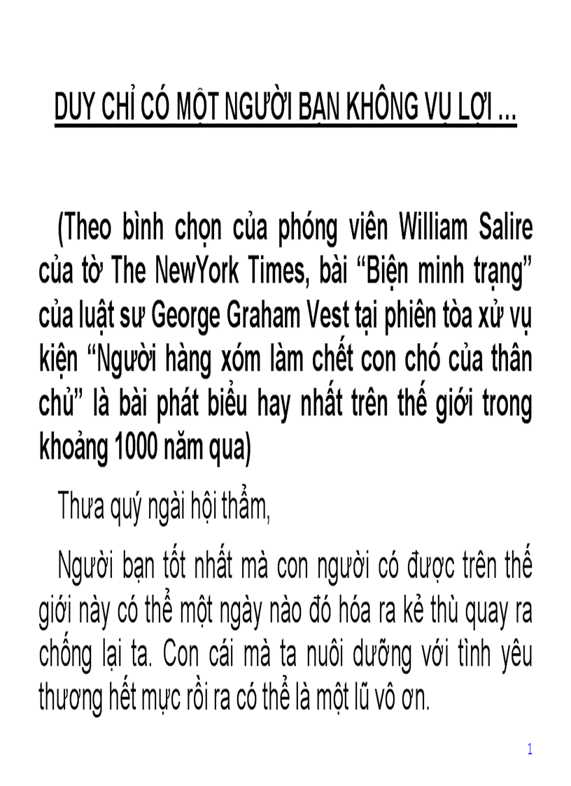 Người bạn không vụ lợi