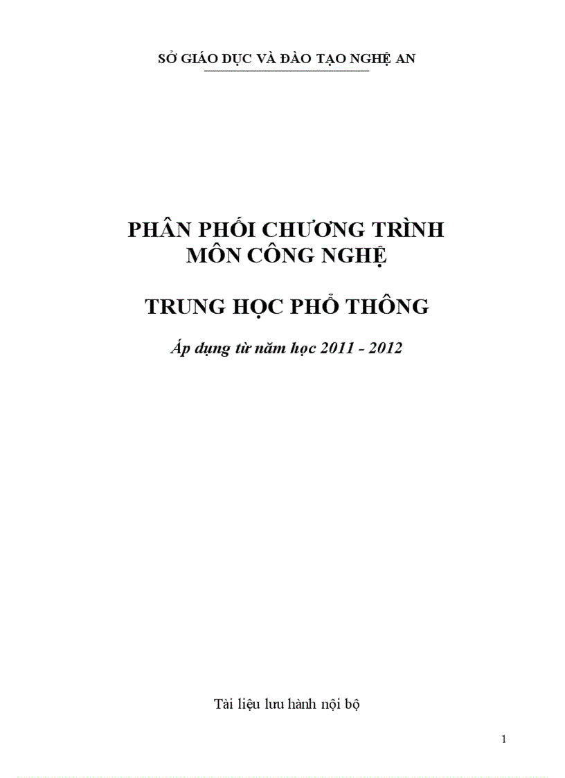 PPCT môn CN giảm tải áp dụng từ 2011