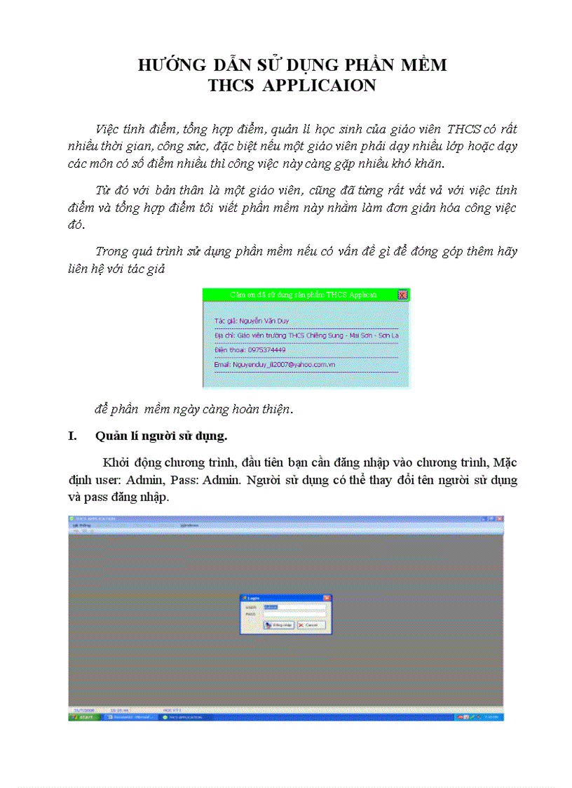 Phan mem THCS APPlicaion