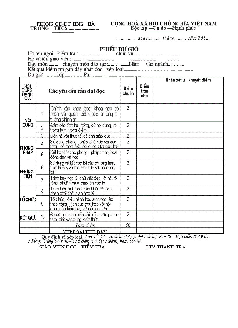 Phieu du gio thcs