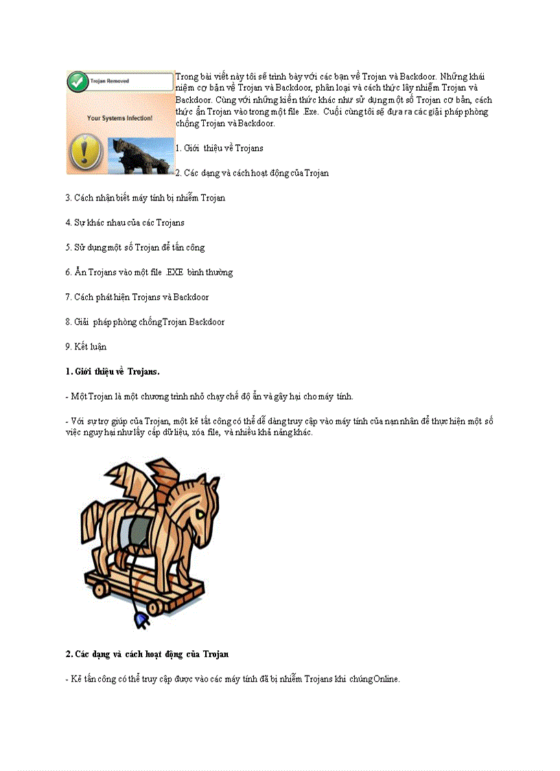 Niệm cơ bản về Trojan và Backdoo