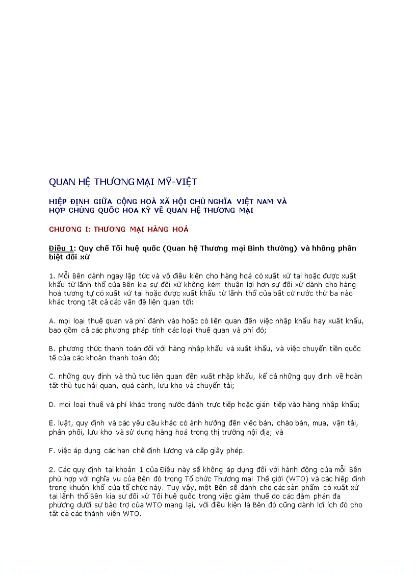 Quan hệ thương mại Mỹ Việt