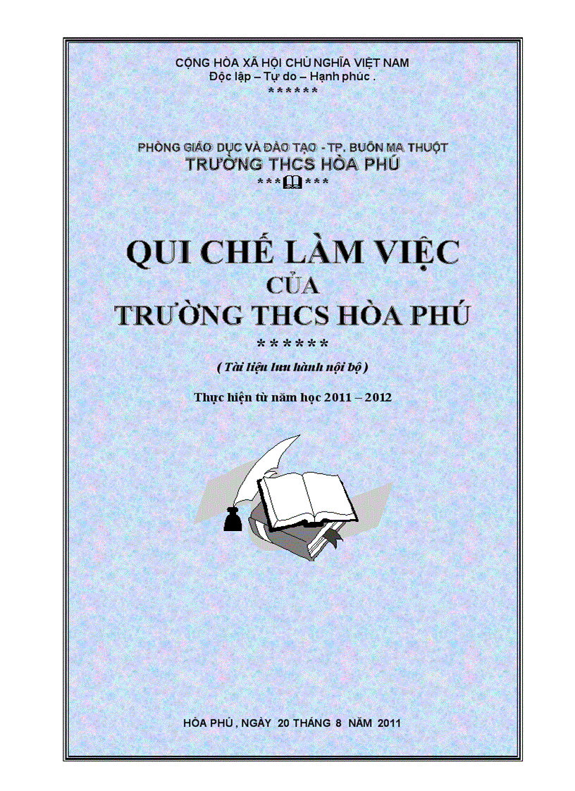 Qui Chế Nhà Trường 2011 2012