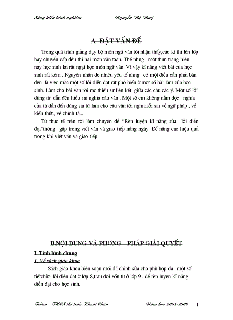 Rèn kĩ năng sửa lỗi diễn đạt