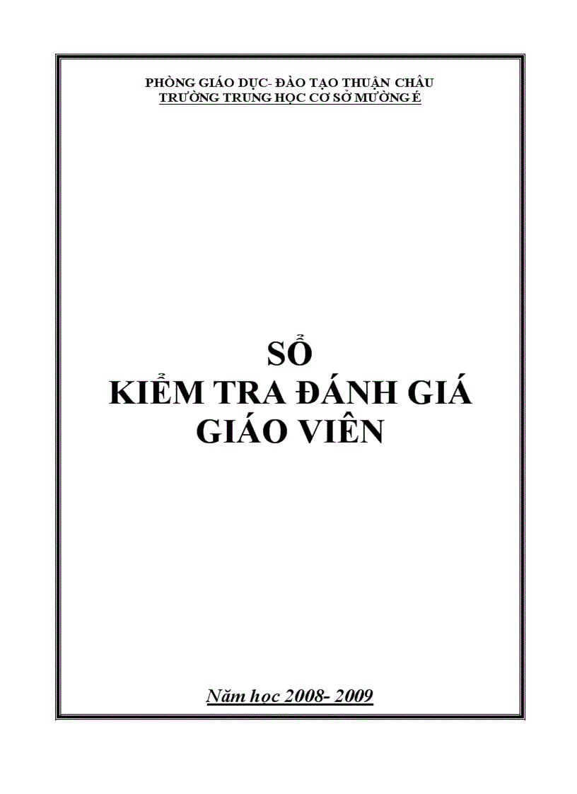 Sổ kiểm tra đánh giá GV