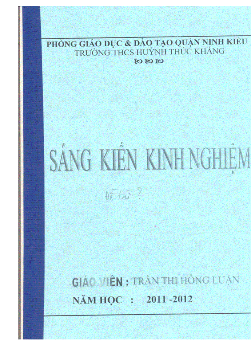 Sáng kiến kinh nghiệm Lịch Sử 7