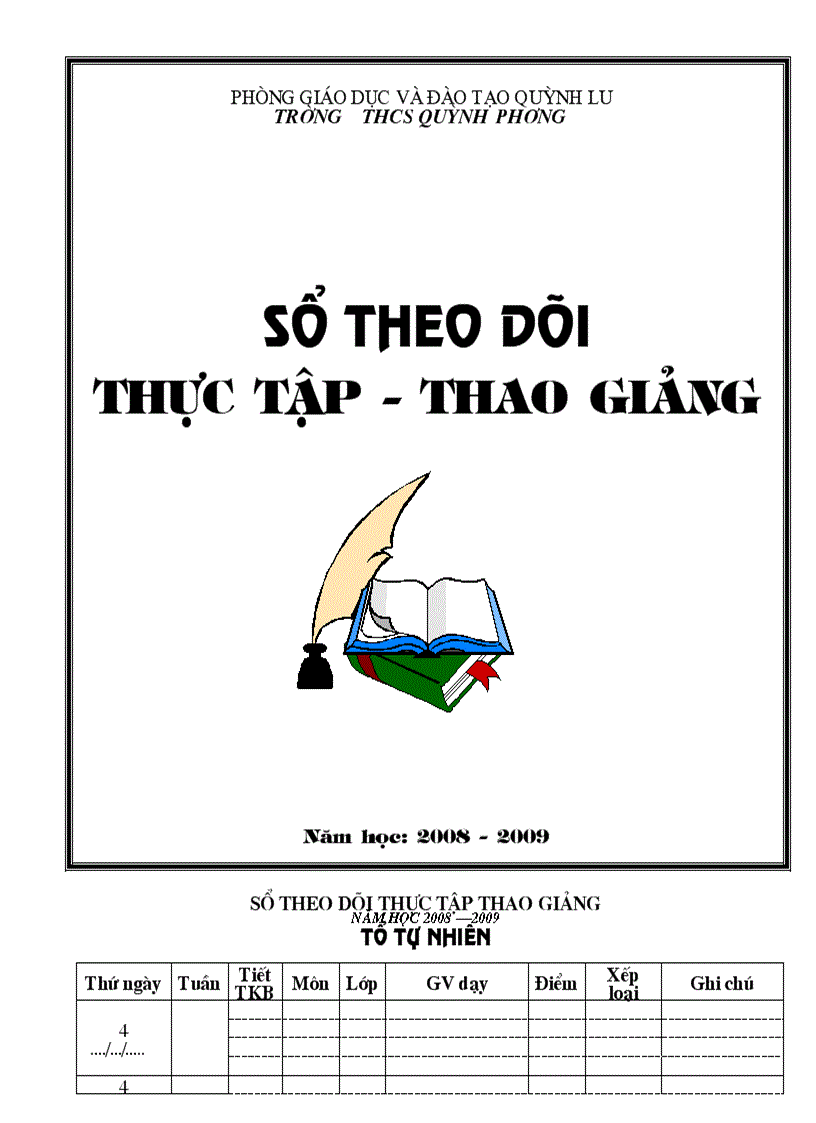 Sổ theo dõi Thực tập thao giảng