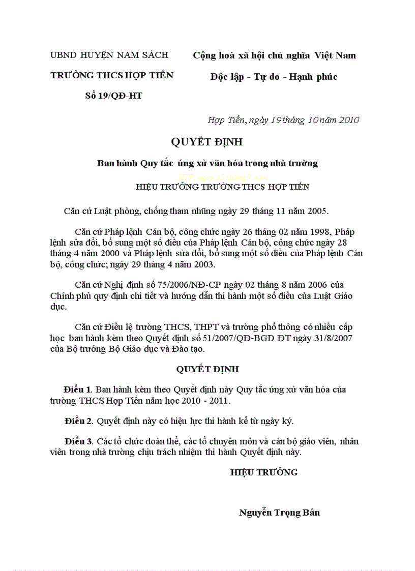 Quy tắc ứng xử