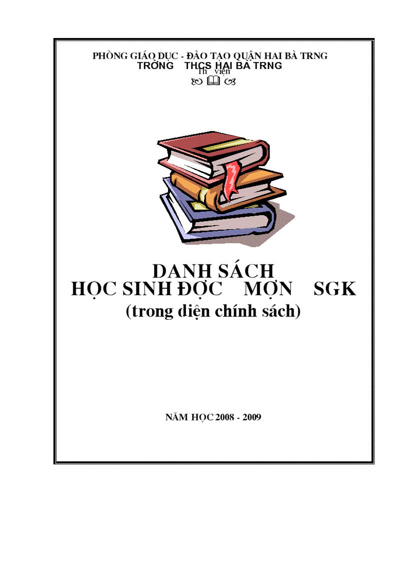 Sổ kế hoạch Thư viện 08 09