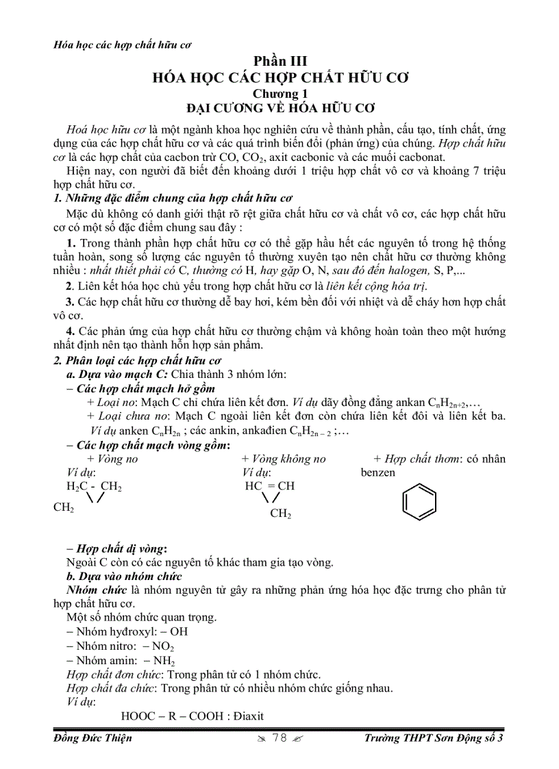 Sổ tay hóa học phần II Hữu cơ