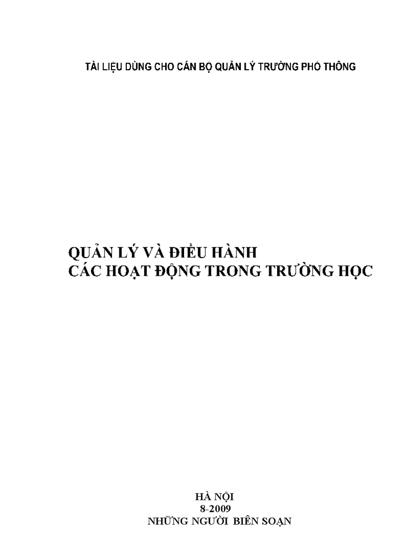 Quản lí và điều hành các hoạt động trong trượng học