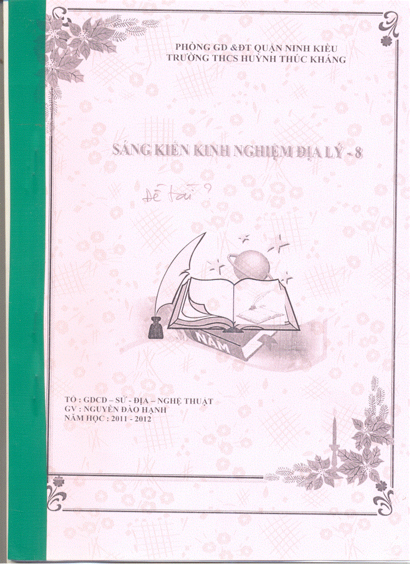 Sáng kiến kinh nghiệm Địa Lý 8