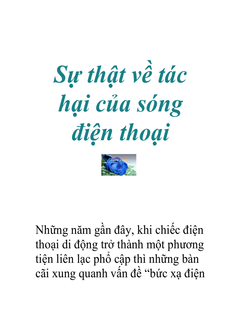 Sự thật về sóng điện thoại