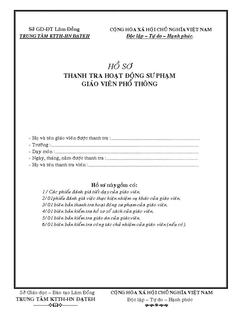 Thanh tra hoạt động sư phạm của giáo viên