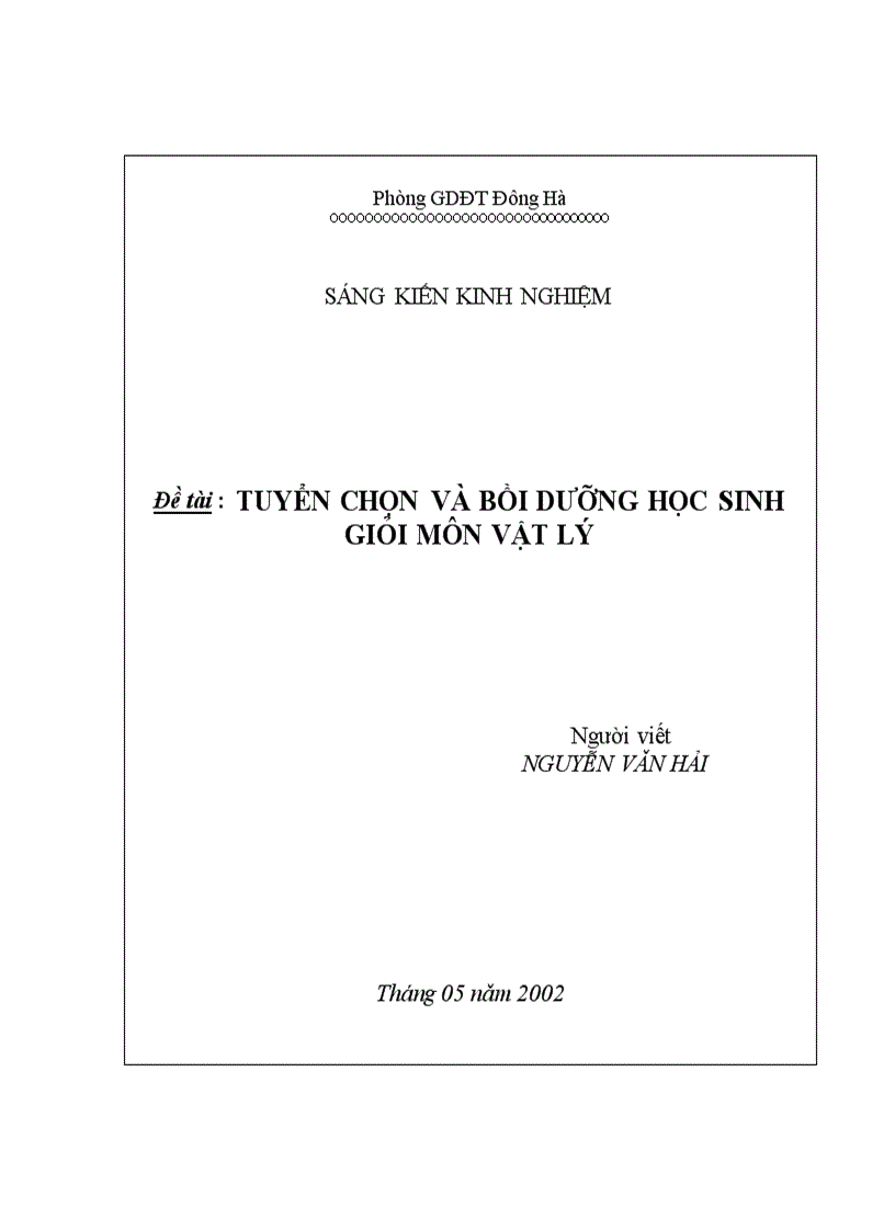 Tham luận tuyển hsg
