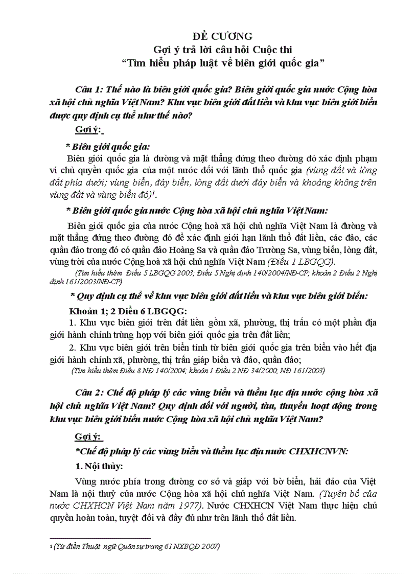 Tìm hiểu về Pháp luật Biên giới Quốc gai