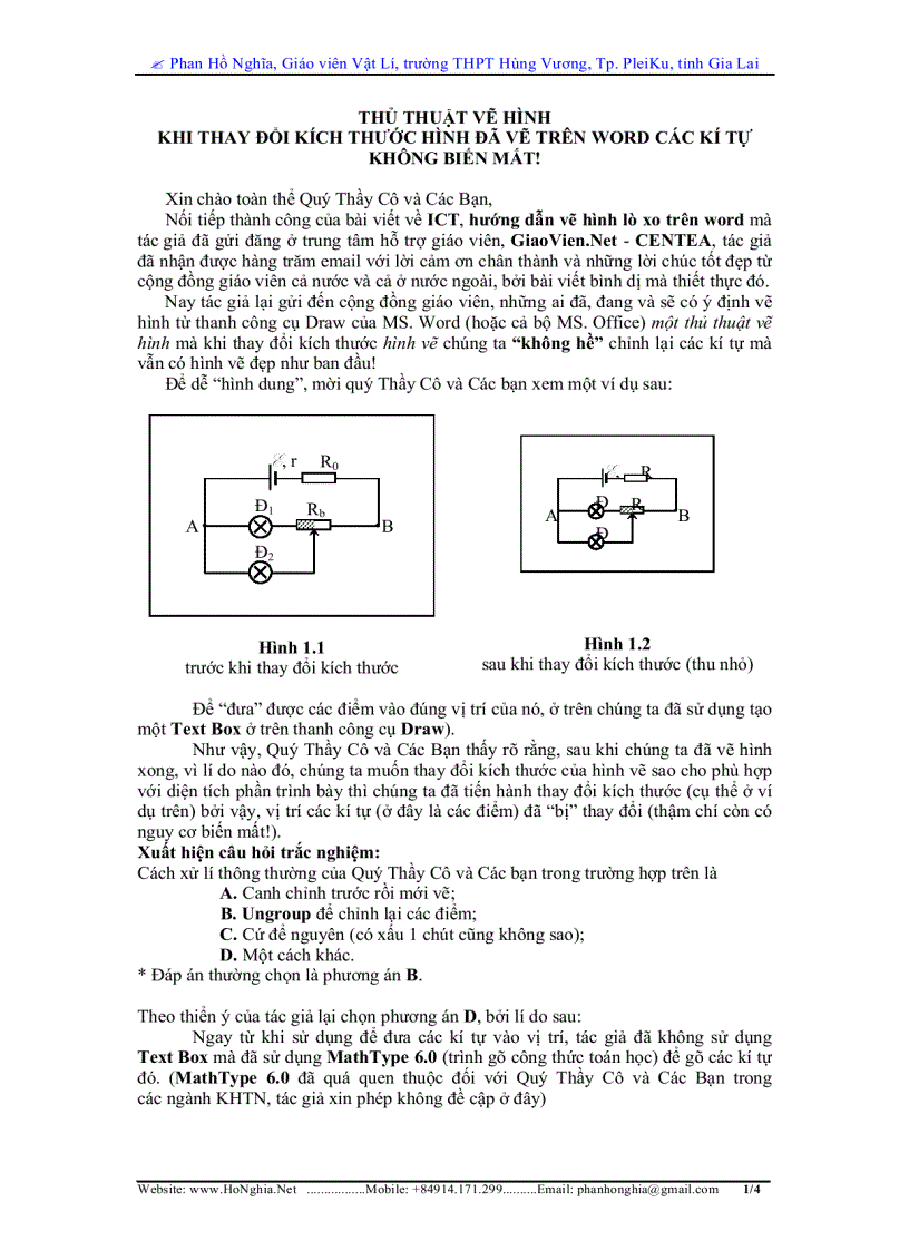 Thủ thuật vẽ hình trong WORD