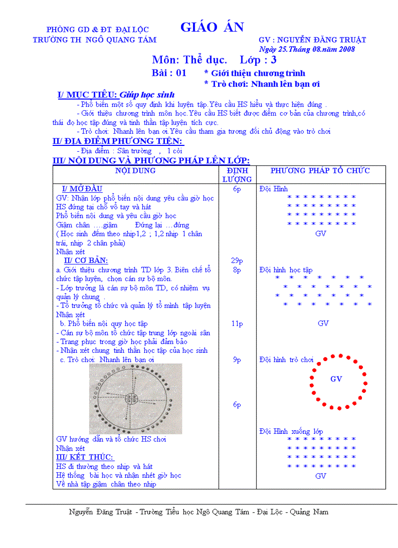 Thể dục lớp 3 HKI