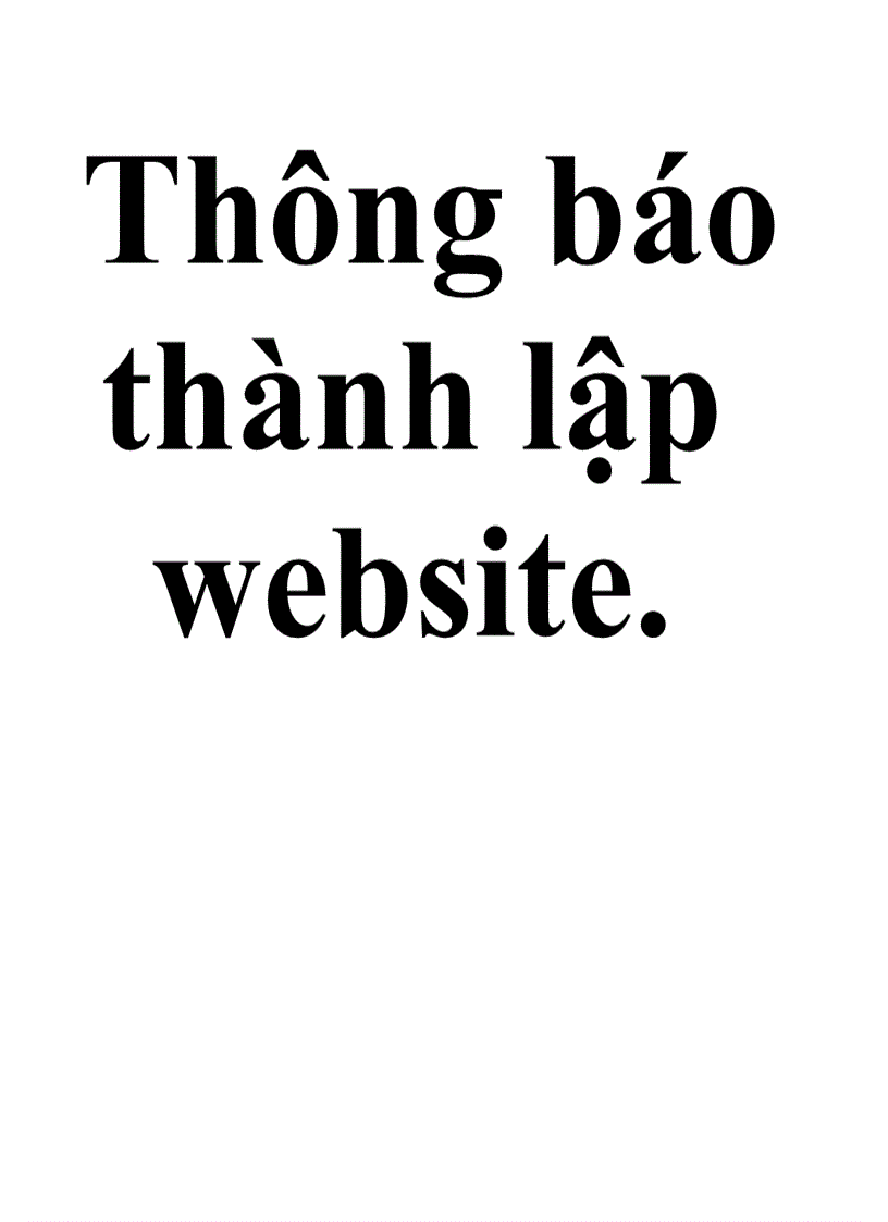 Thông báo thành lập website