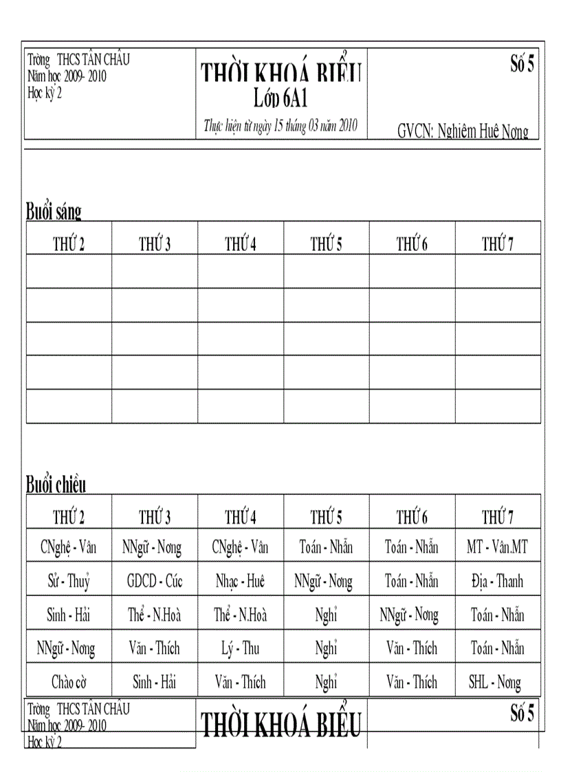 TKB lớp từ 15 3 2010